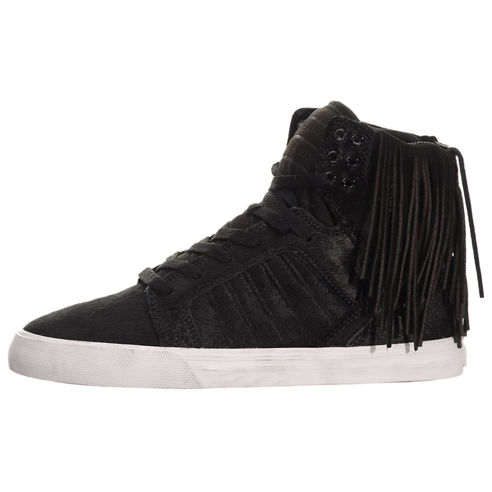 Baskets Montantes Supra SkyTop Noir Black/Zebra-White Femme | IZW-15958503